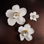 Wall Decoration Orchid Flower White & Gold image number 3