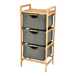 Bamboo 3 tier storage drawers image number 1