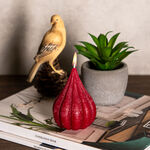 Pear Shape Candle Rustic Burgundy Berry image number 2