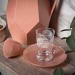 Dallaty peach porcelain and glass Saudi tea and coffee cups set 18 pcs image number 0