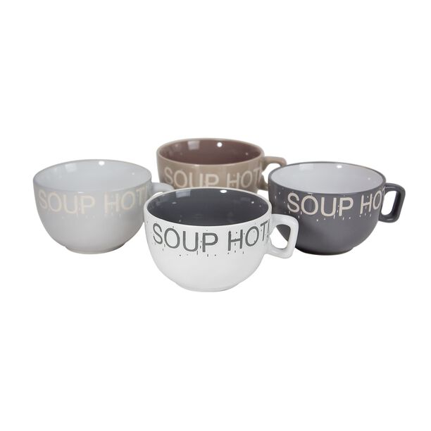 La Mesa Soup Mugs Set 4 Pieces Mix Colors 575 Ml image number 0