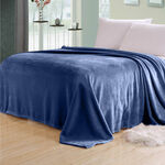 Cottage micro flannel blanket polyester navy 150*220 cm image number 0