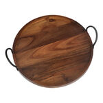 Dallaty acacia round serving tray 44.5*40*10 cm image number 2