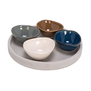 La Mesa multicolor durable porcelain serving bowl set 4 PCS
