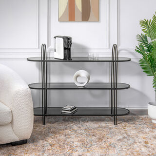 3 tiered black console table 118*32*90 cm