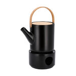 Dallaty black porcelain English tea pot and warmer image number 1