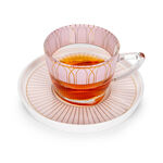 Dallaty pink glass and porcelain tea cups set 12 pcs image number 2