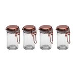 Alberto Glass Mini Spice Jars Set 4 Pieces With Copper Clip Lid image number 0