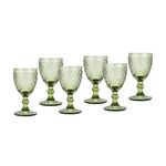 4 Pcs Embossed Green Stem Glass image number 1