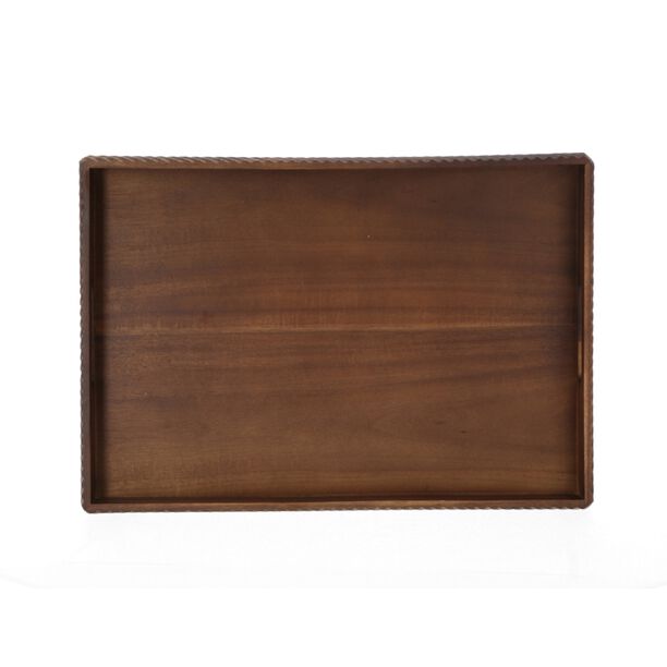 La Mesa black walnut stained serving tray 50.8*35.6*5.1 cm image number 2