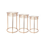 3 Piece gold metal side table of different sizes image number 0