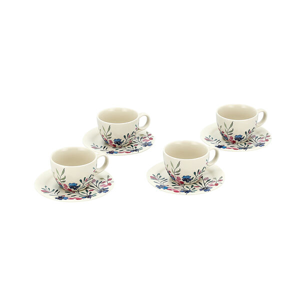 Off white stoneware English coffee cups set 8 pcs image number 3