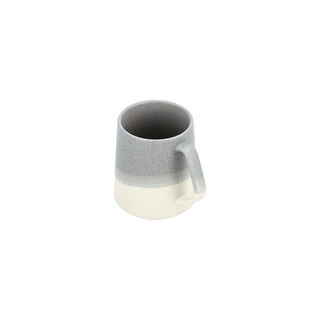 Porcelain mug shiny grey reactive glaze