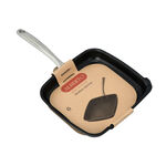 Non Stick Grill Pan With Steel Handle Square Shape Black image number 3