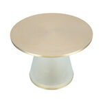 Coffee Table Frosted White Glass Base Gold Brass Top 61*44 cm image number 3