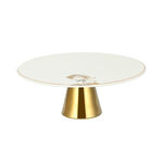La Mesa white porcelain cake stand with gold base image number 0