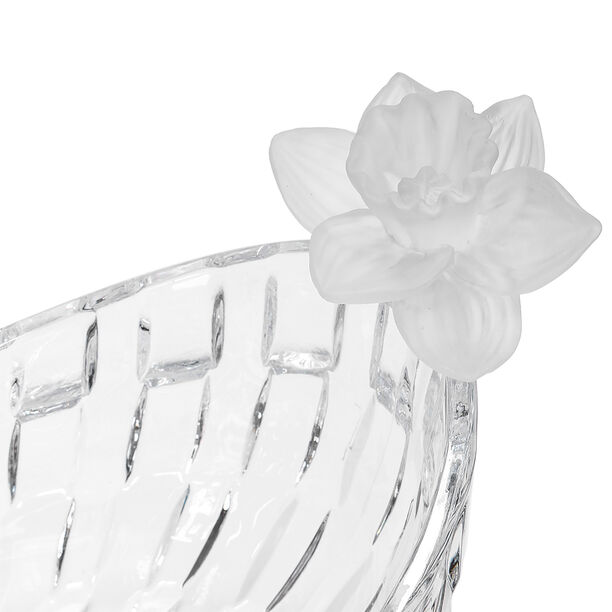 Glass Flower Fruit Bowl 1 Pc Crystal White image number 2