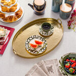 Oval tray gold plated 52.5*36*6.5 cm image number 0