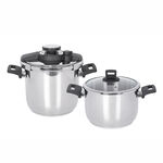 Alberto Pressure Cookers Set 2 Pieces With Black Handles image number 0
