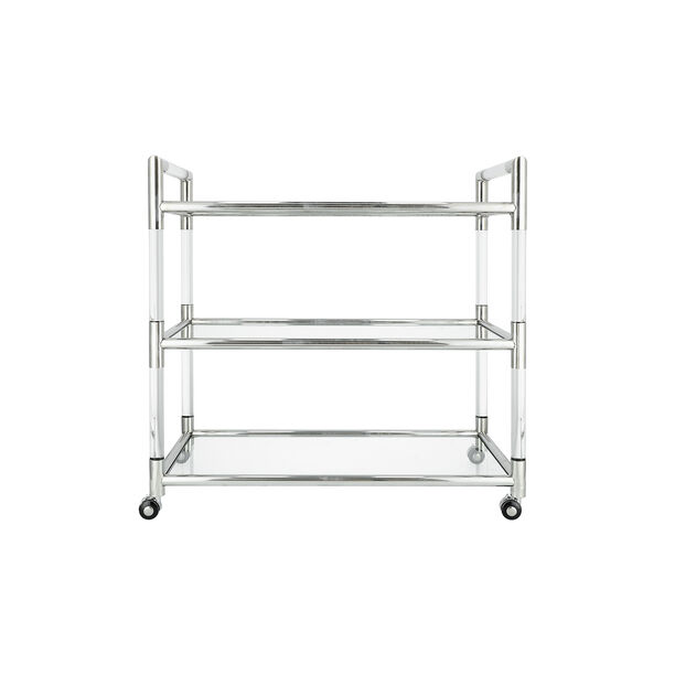 Trolley Sstell Acrylic Silver 3 Tier 80*40*80 cm image number 0