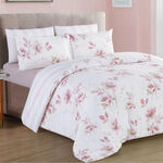 Cottage Microfiber King Comforter 6 Pcs Set, White/Pink, 230*250Cm image number 0