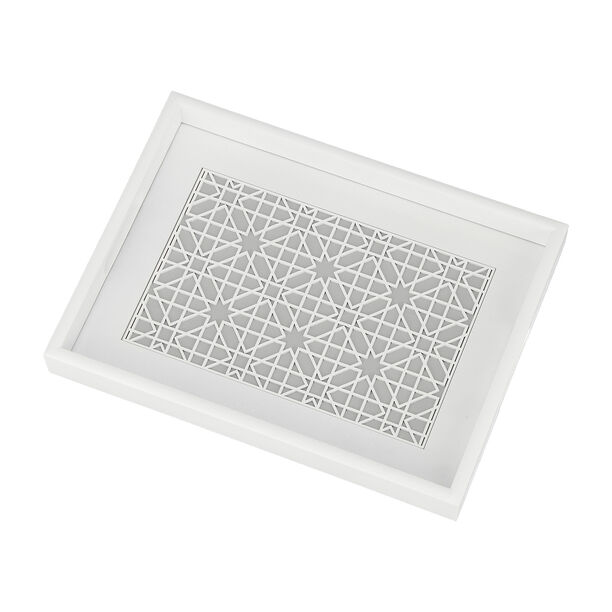 Wood Tray Pp 1Pc White Gray image number 1