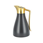 Dallaty grey steel vacuum flask with matt golden handle 1L image number 0