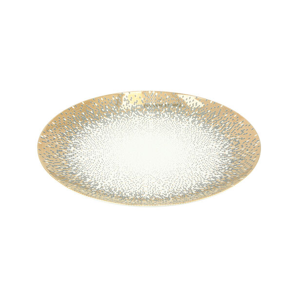 La Mesa white/gold porcelain charger plate 12" image number 1