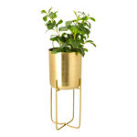 Aluminum Planter With Leg Gold image number 1