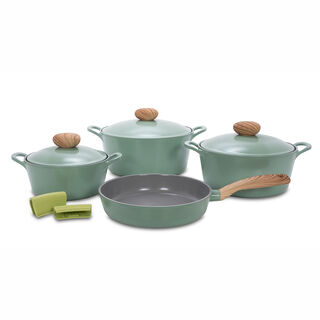 Neoflam Retro 7 Pieces Ceramic Cookware Set Green 