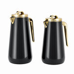 Dallaty set of 2 steel vacuum flask black & gold image number 2