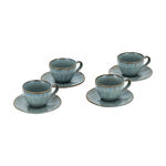 Green porcelain English coffee cups set 8 pcs image number 3
