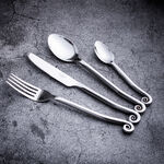 La Mesa silver stainless steel cutlery set 16 pc image number 0