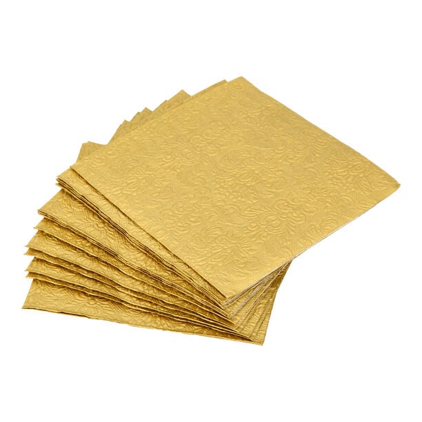 Serving Napkins Paper Square 16.5*16.5cm Gold image number 0
