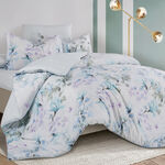 Cottage white floral microfiber twin comforter set 4 pcs image number 0