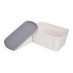 7L white storage basket with grey lid 35.5*21.5*14 cm image number 2