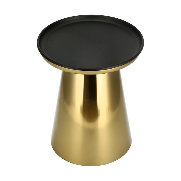 Side Table Metal Gold Base With Black Top image number 2