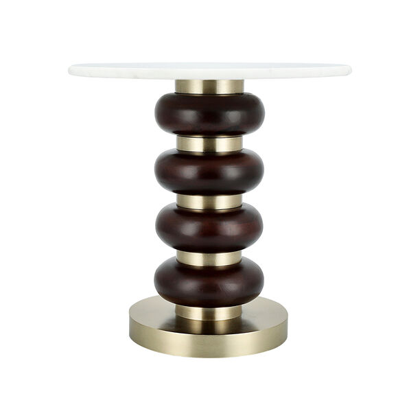 Side Table Glass Base And Marble Top 41*45 cm image number 1