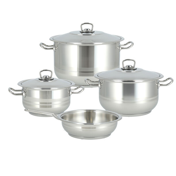 7 Piece Cookware Set Stainless With Stainless steel Lid image number 0