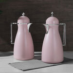 Dallaty 2 Pieces Plastic Vacuum Flask Koufaa Pink & Silver 1L image number 4