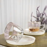 Dallaty pink glass and porcelain tea cups set 12 pcs image number 3