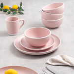 16 Piece Dinner Set Serve 4 In Compact Gift Box Pink La Mesa image number 0