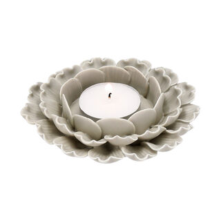 Lucerna grey ceramic flower shaped tealight holder 11*11*3.5 cm