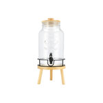  Glass Juice Dispenser With Wooden Lid image number 0