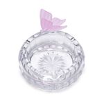 Ashtray Round With Crystal Butterfly Pink  image number 1