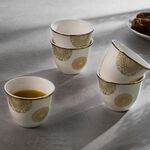 La Mesa fayrouz and gold porcelain coffee cups set 12 pcs 90ml image number 4