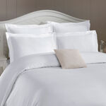 Duvet Cover Set 3 Pieces Cotton King Size Embroidery White image number 2