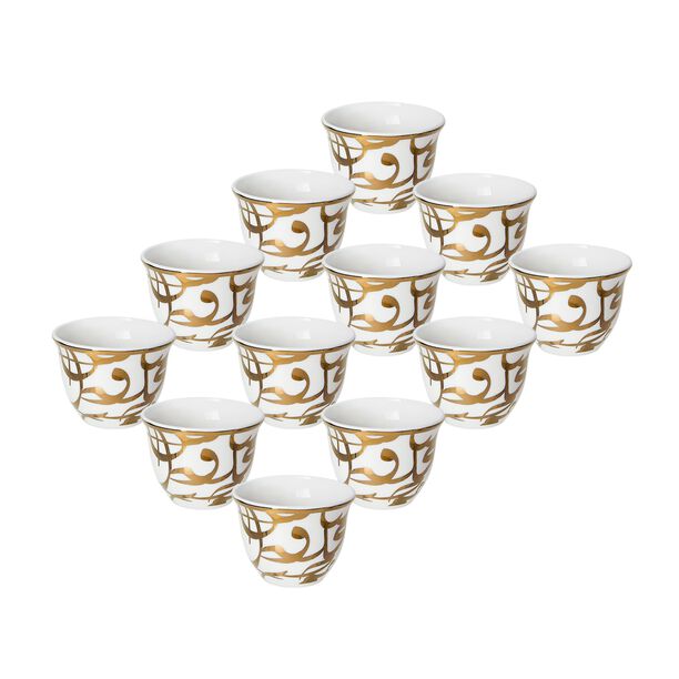 La Mesa gold and white coffee cups set 12 pcs 90ml image number 1