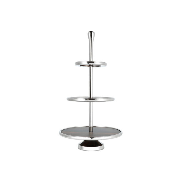 3 Tier Cake Stand With Wooden Plate image number 0