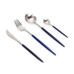 Rio 16 Pieces Modern Cutlery Set Silver And Blue Handle image number 0